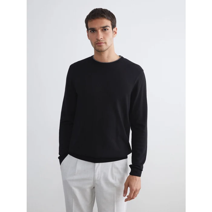 SOUTHBLUE Siyah Bisiklet Yaka Erkek Triko Kazak