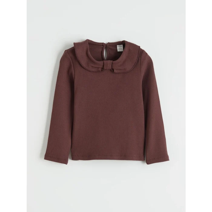 LCW Kids Kahverengi Bebe Yaka Kız Çocuk Takım 3lü