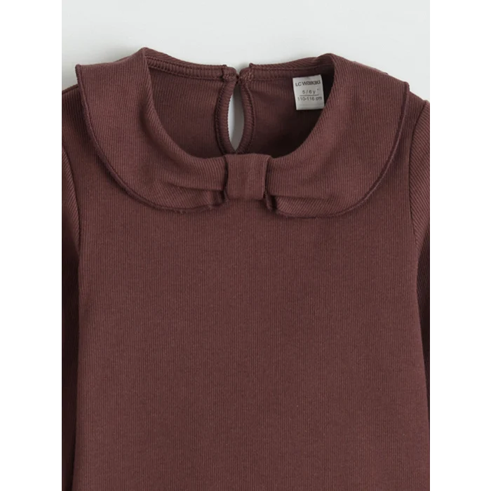 LCW Kids Kahverengi Bebe Yaka Kız Çocuk Takım 3lü