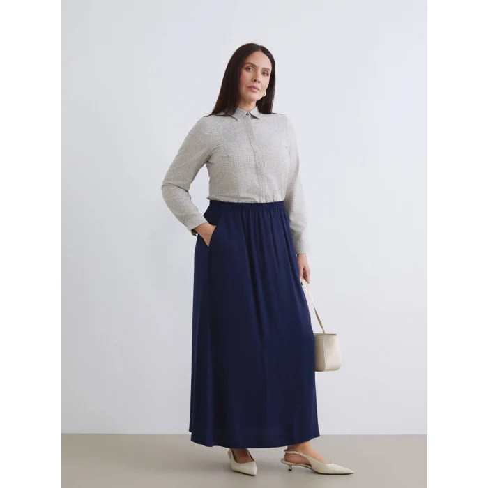 LCW Grace Lacivert Beli Lastikli A Kesim Etek