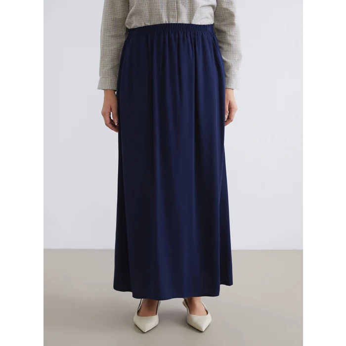 LCW Grace Lacivert Beli Lastikli A Kesim Etek