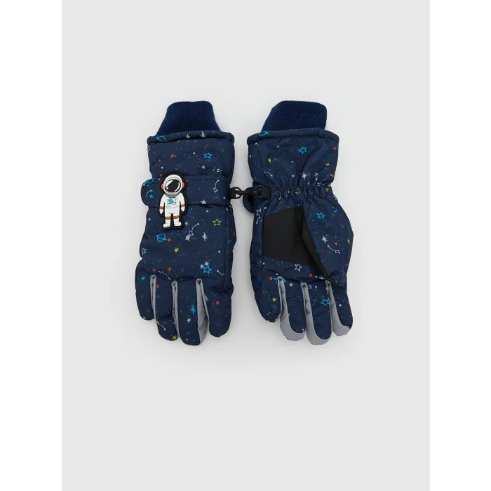LCW ACCESSORIES Lacivert Baskılı Erkek Çocuk Kar Eldiveni