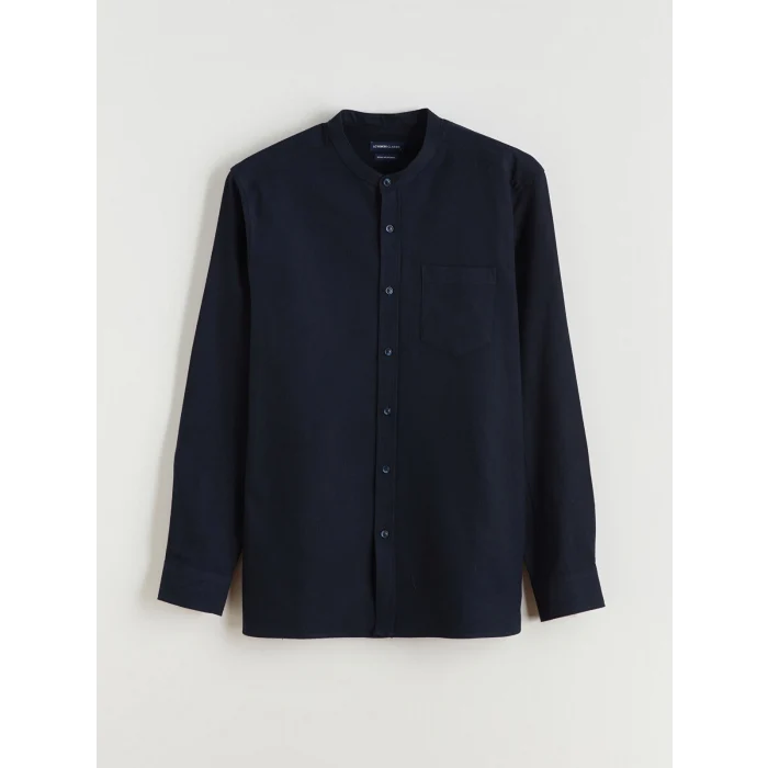 LCWAIKIKI Classic Lacivert Regular Fit Hakim Yaka Uzun Kollu Erkek Gömlek