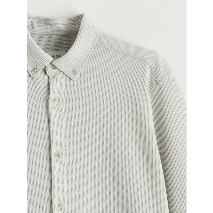 LCW Vision Bej Slim Fit Uzun Kollu Erkek Dokulu Gömlek