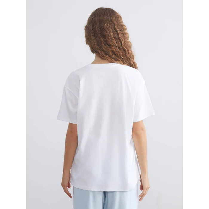 XSIDE Beyaz İstanbul Baskılı Kadın Tişört