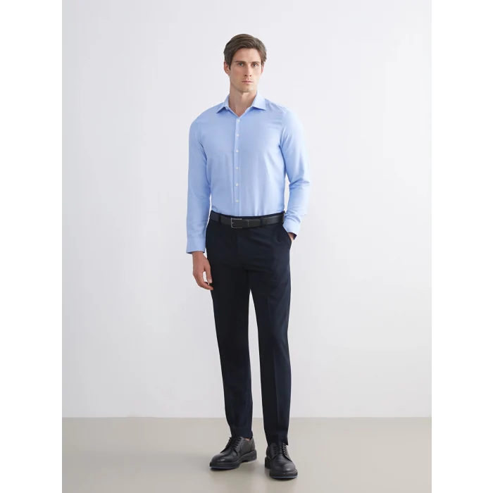 LCW BUSINESS Mavi Slim Fit Uzun Kollu Oxford Erkek Gömlek