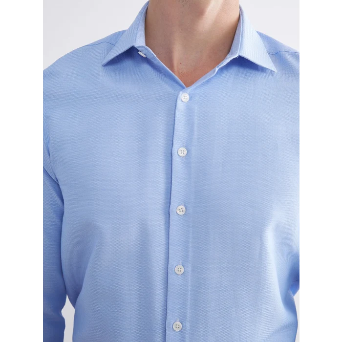 LCW BUSINESS Mavi Slim Fit Uzun Kollu Oxford Erkek Gömlek