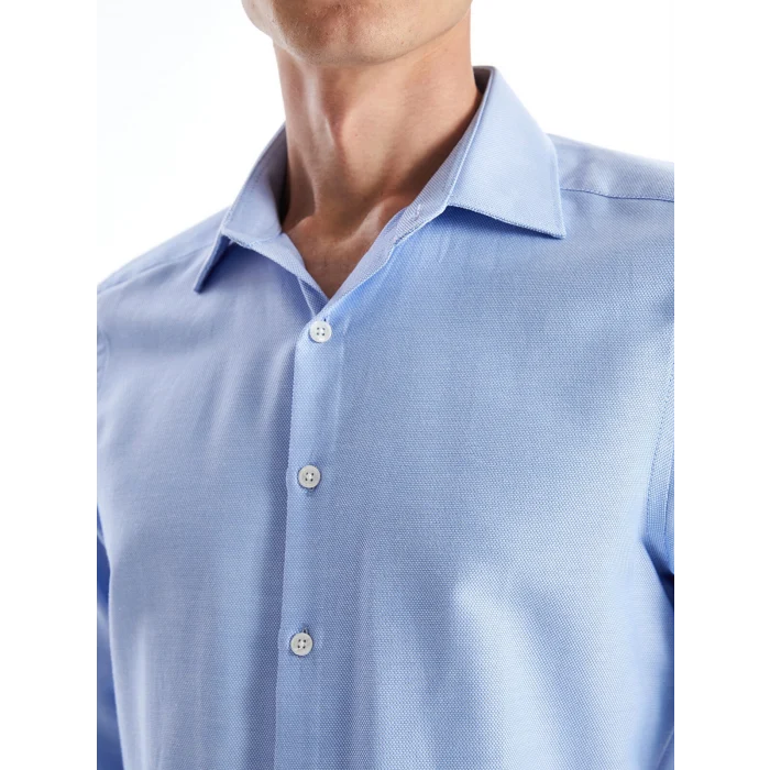 LCW BUSINESS Mavi Slim Fit Uzun Kollu Oxford Erkek Gömlek