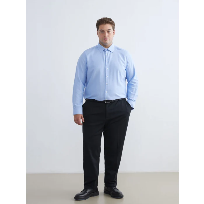 LCW BUSINESS Mavi Slim Fit Uzun Kollu Oxford Erkek Gömlek