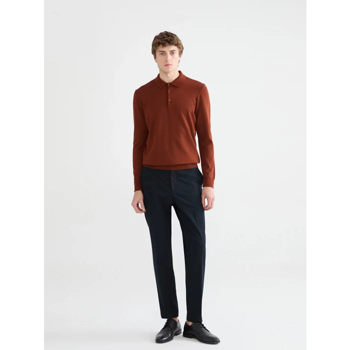 SOUTHBLUE Kahverengi Polo Yaka Erkek Triko Kazak