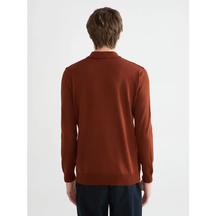 SOUTHBLUE Kahverengi Polo Yaka Erkek Triko Kazak