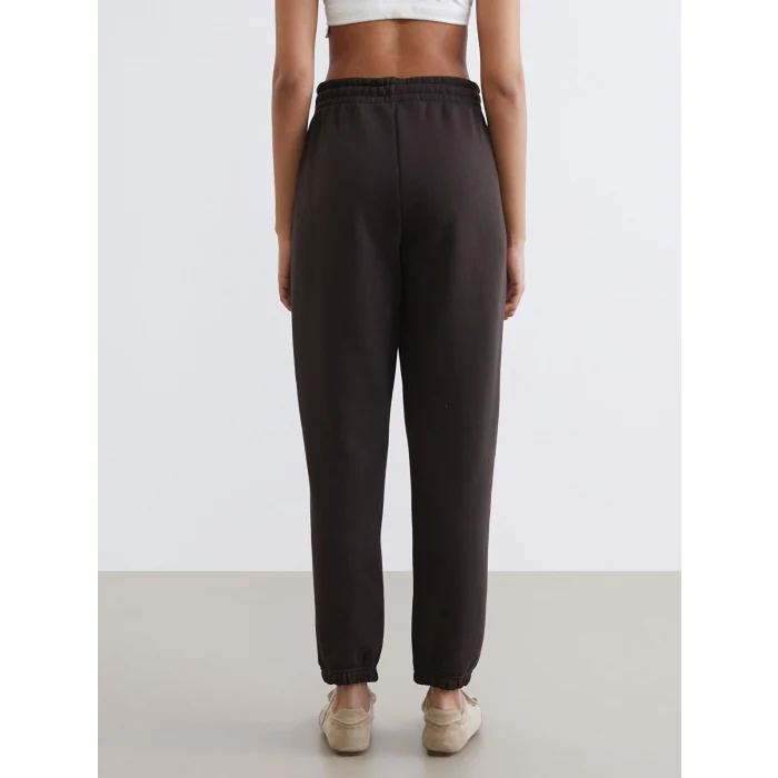 KOOR SPORT Kahverengi Beli Lastikli Kadın Kalın Jogger Eşofman Altı