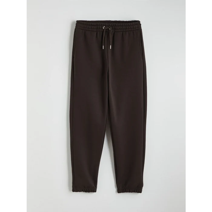 KOOR SPORT Kahverengi Beli Lastikli Kadın Kalın Jogger Eşofman Altı