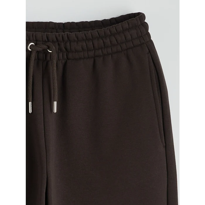 KOOR SPORT Kahverengi Beli Lastikli Kadın Kalın Jogger Eşofman Altı