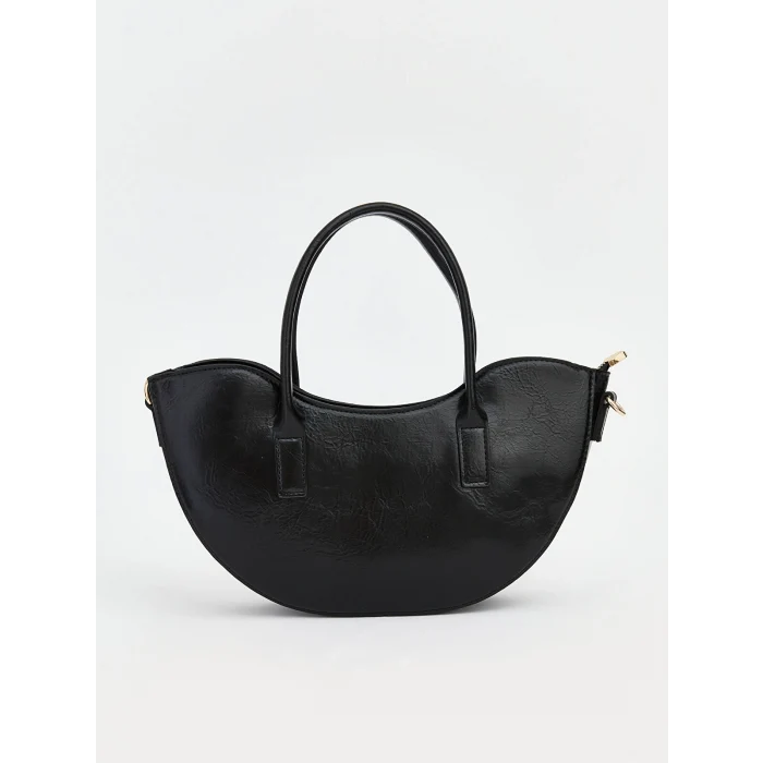 LCW ACCESSORIES Siyah Suni Deri Kadın Omuz Çantası
