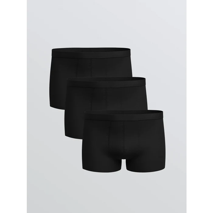 LC WAIKIKI Siyah Standart Kalıp Pamuklu Esnek Erkek Boxer 3lü