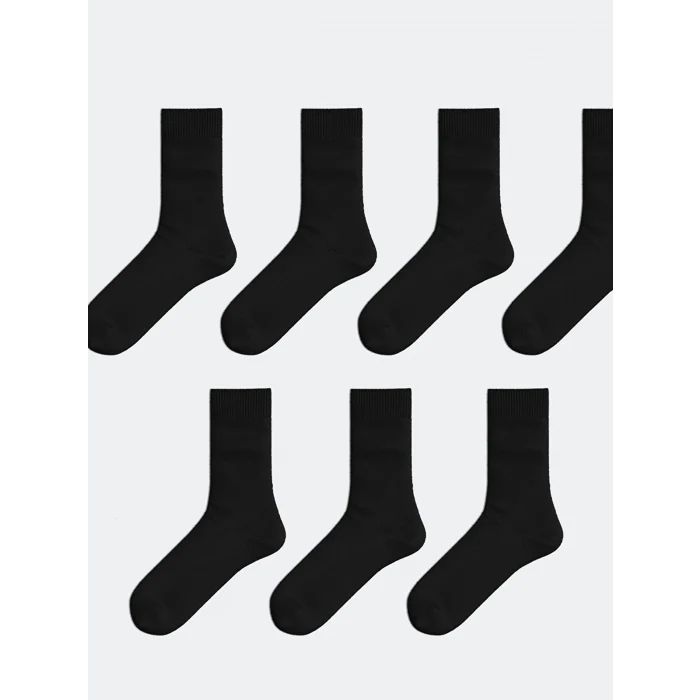 LCW ACCESSORIES Siyah Erkek Soket Çorap 7li