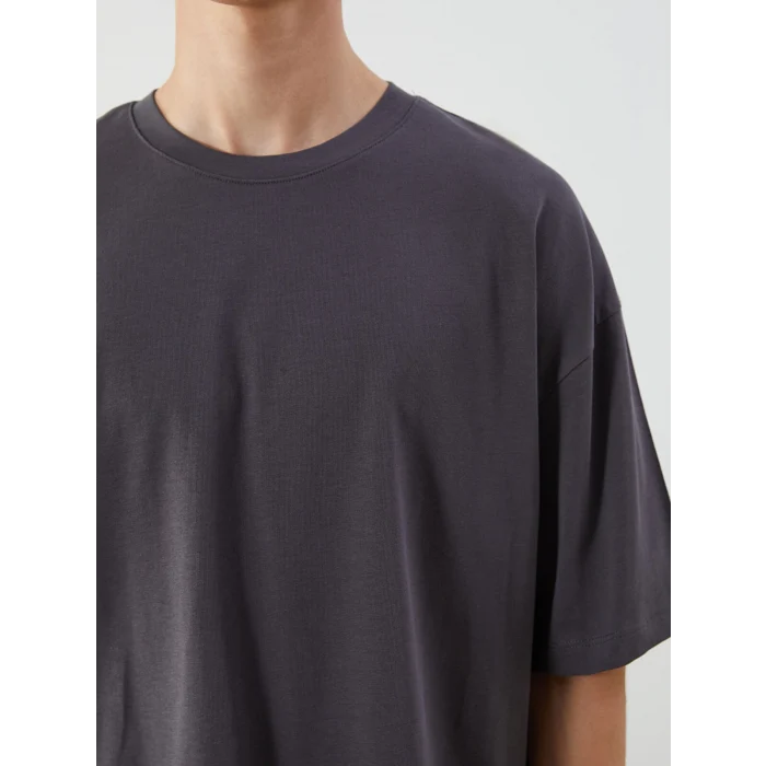 XSIDE Gri Bisiklet Yaka Penye Erkek Tişört