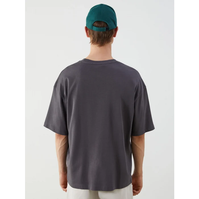 XSIDE Gri Bisiklet Yaka Penye Erkek Tişört