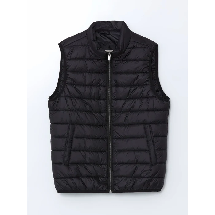 LCWAIKIKI Classic Siyah Standart Kalıp Dik Yaka Erkek Şişme Yelek