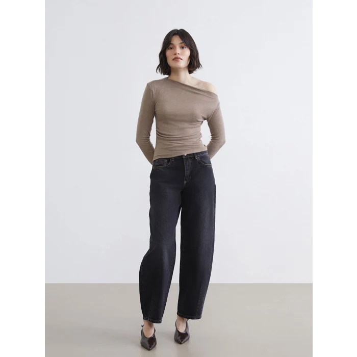 LCW Jeans Siyah Balloon Fit Kadın Jean Pantolon