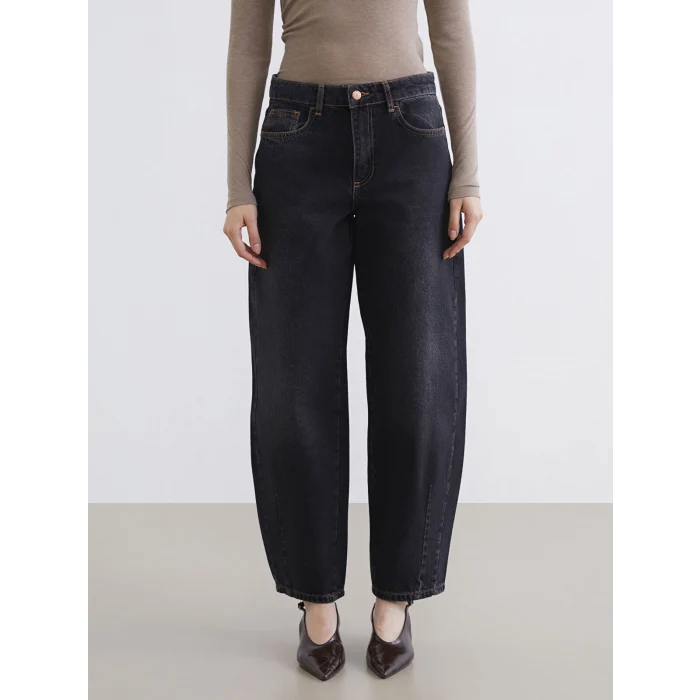 LCW Jeans Siyah Balloon Fit Kadın Jean Pantolon