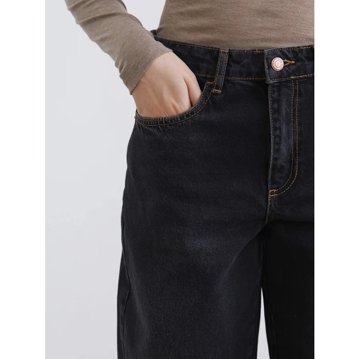 LCW Jeans Siyah Balloon Fit Kadın Jean Pantolon