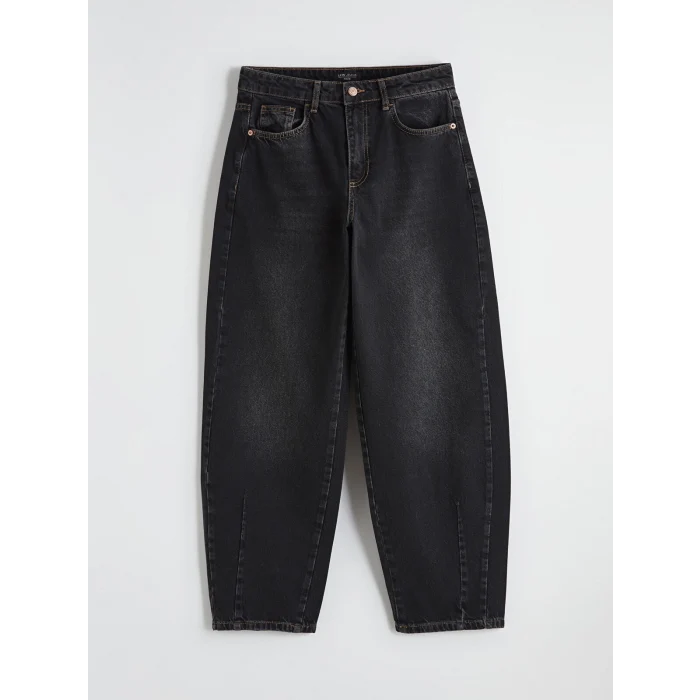 LCW Jeans Siyah Balloon Fit Kadın Jean Pantolon