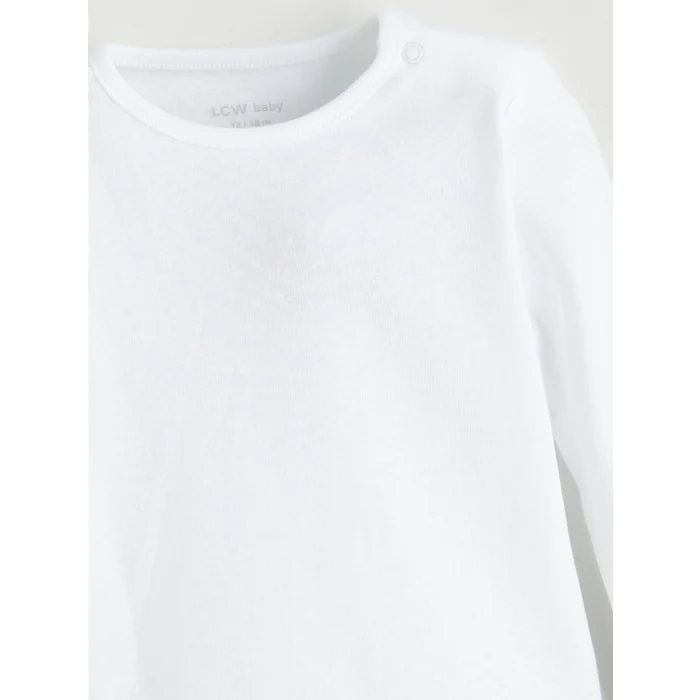 LCW baby Ekru Bisiklet Yaka Basic Kız Bebek Çıtçıtlı Bodysuit 2li