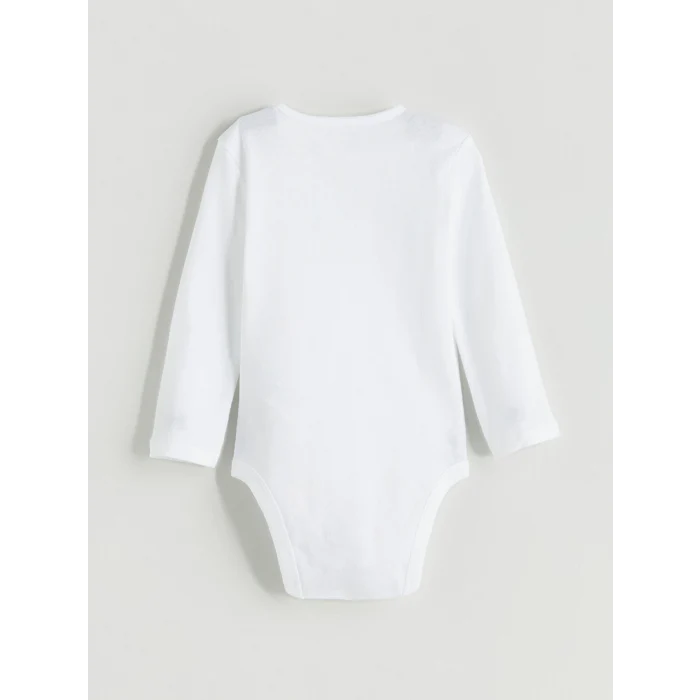 LCW baby Ekru Bisiklet Yaka Basic Kız Bebek Çıtçıtlı Bodysuit 2li