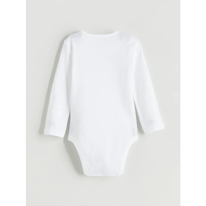 LCW baby Ekru Bisiklet Yaka Basic Kız Bebek Çıtçıtlı Bodysuit 2li