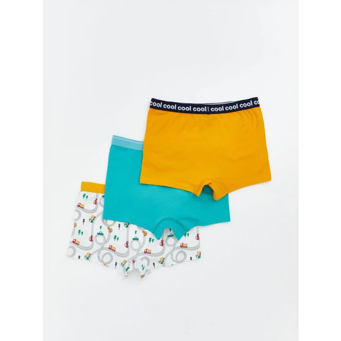 LCW Kids Gri Baskılı Erkek Çocuk Boxer 3lü