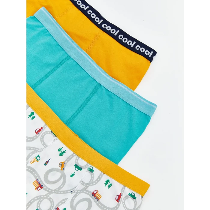 LCW Kids Gri Baskılı Erkek Çocuk Boxer 3lü