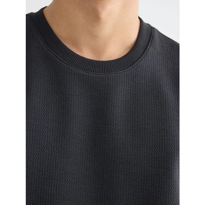 LCWAIKIKI Classic Antrasit Bisiklet Yaka Erkek Sweatshirt