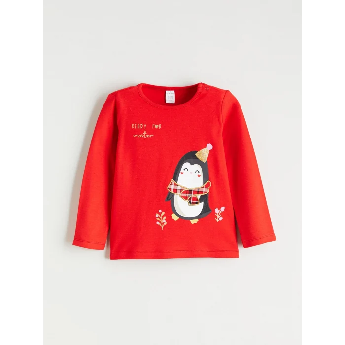 LCW baby Kırmızı Ekose Desenli Kız Bebek Pijama Takımı