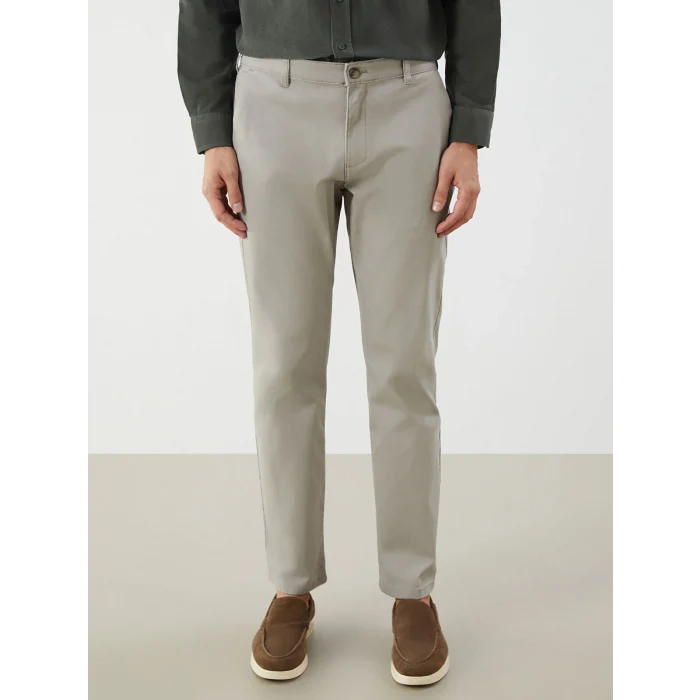 LCWAIKIKI Classic Bej Standart Kalıp Gabardin Erkek Chino Pantolon