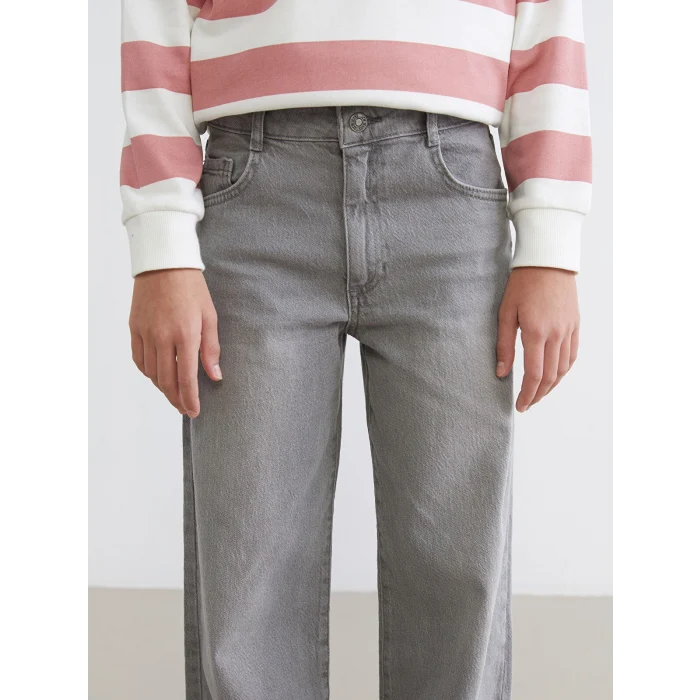 LCW Kids Karışık Wideleg Kız Çocuk Jean Pantolon