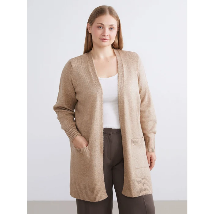 LCWAIKIKI Classic Kahverengi Şal Yaka Kadın Triko Hırka