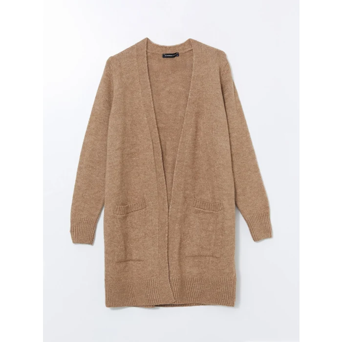 LCWAIKIKI Classic Kahverengi Şal Yaka Kadın Triko Hırka