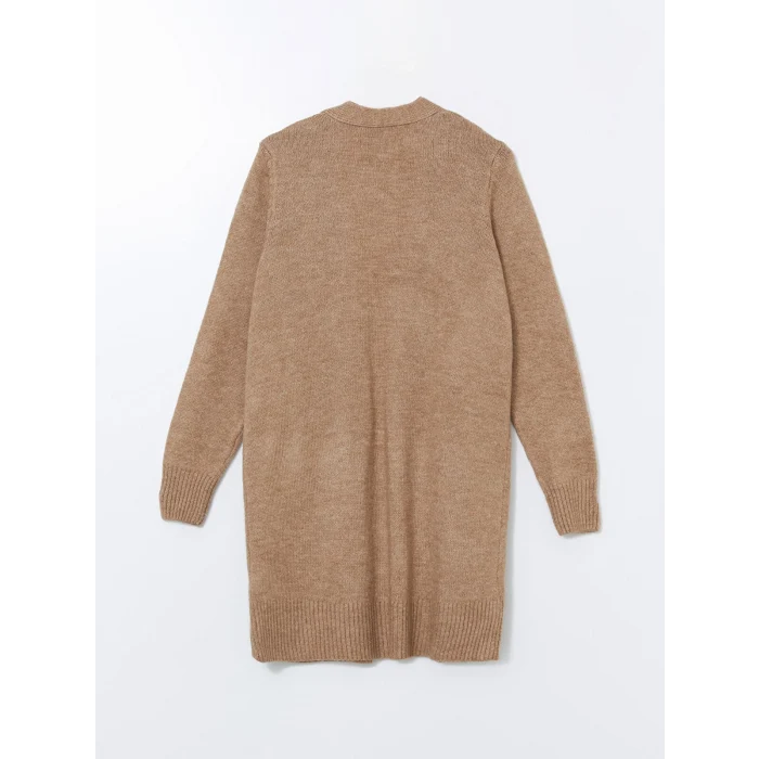 LCWAIKIKI Classic Kahverengi Şal Yaka Kadın Triko Hırka