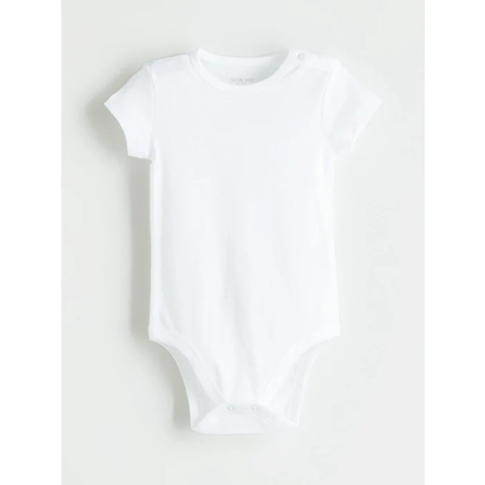 LCW baby Ekru Basic Erkek Bebek Çıtçıtlı Body 3lü