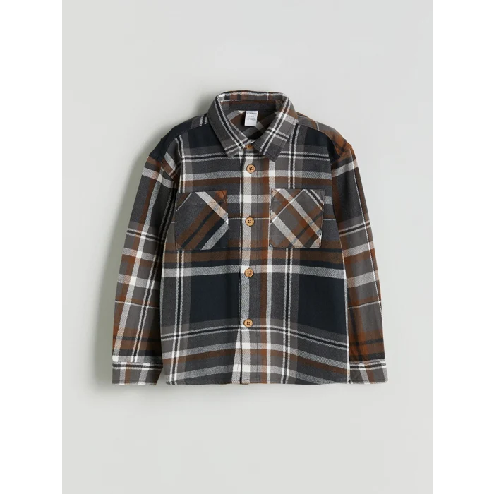 LCW Kids Antrasit Ekose Erkek Çocuk Oduncu Gömlek