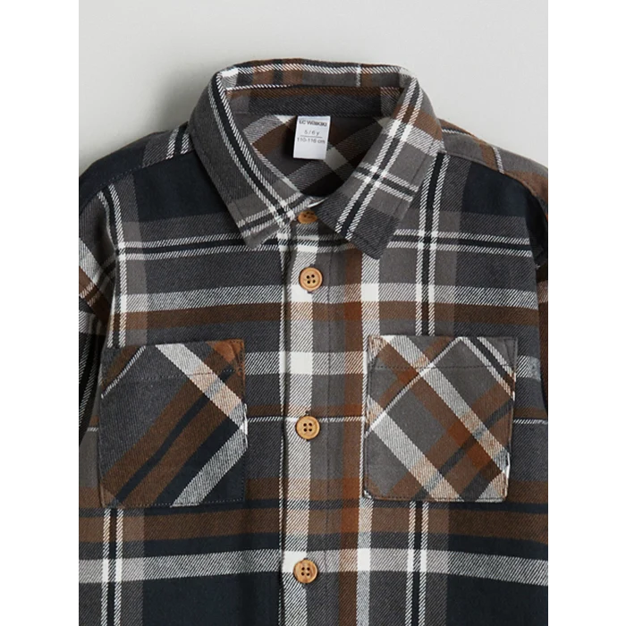 LCW Kids Antrasit Ekose Erkek Çocuk Oduncu Gömlek