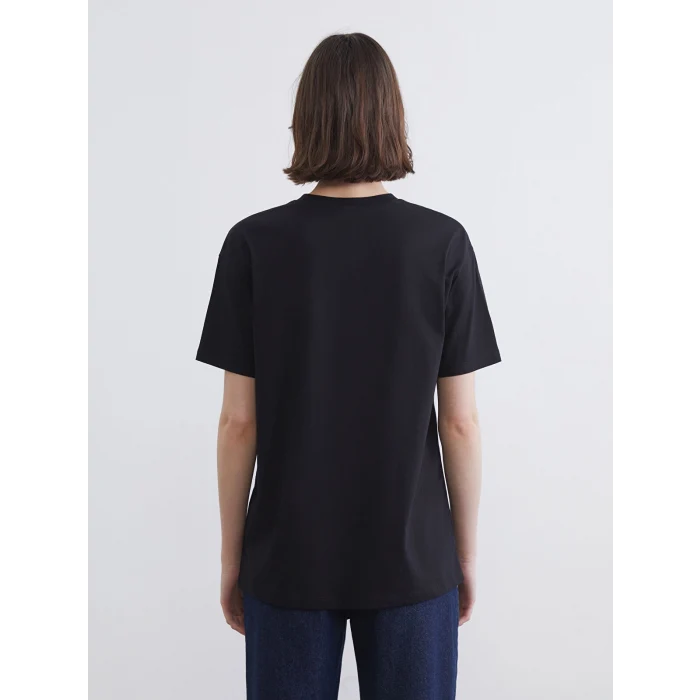 XSIDE Siyah İstanbul Baskılı Kadın Tişört