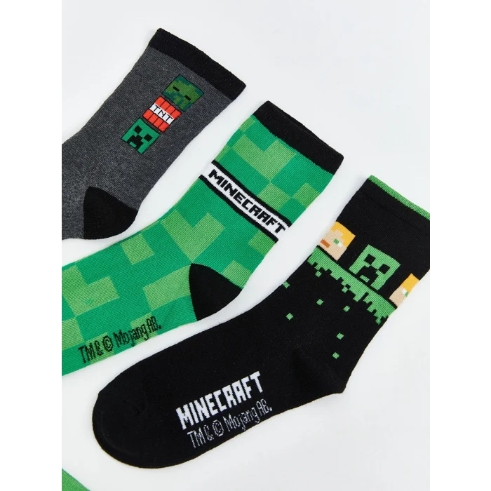 LCW Kids Karışık Minecraft Baskılı Erkek Çocuk Soket Çorap 5li