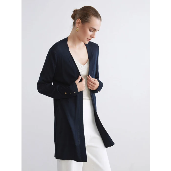 LCWAIKIKI Classic Lacivert Şal Yaka Kadın Triko Hırka