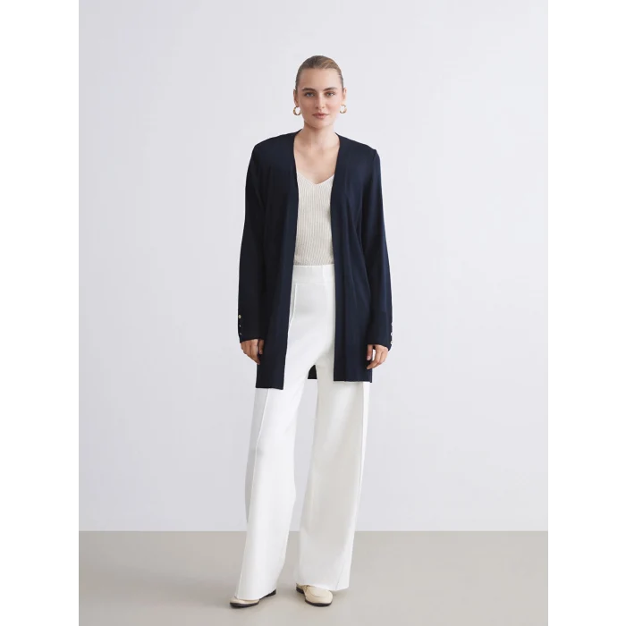 LCWAIKIKI Classic Lacivert Şal Yaka Kadın Triko Hırka