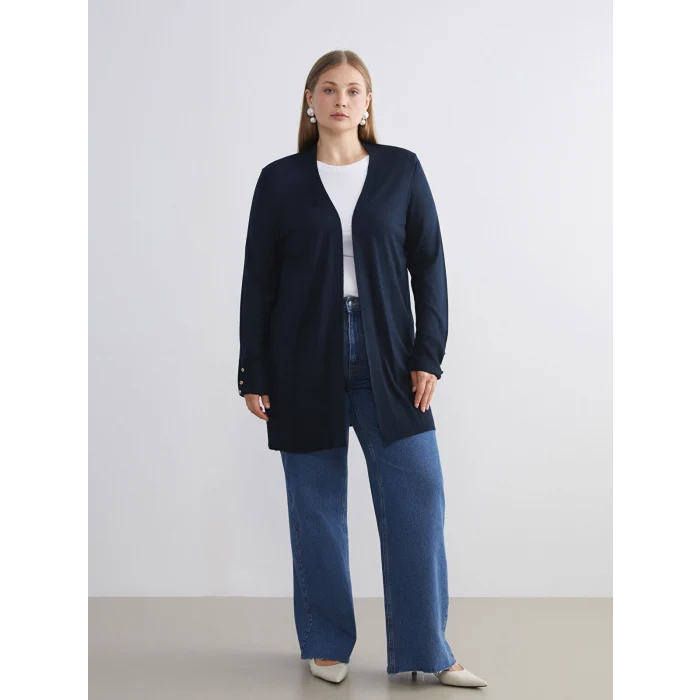 LCWAIKIKI Classic Lacivert Şal Yaka Kadın Triko Hırka