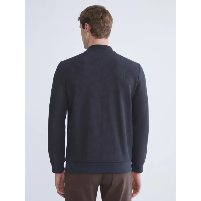 LCWAIKIKI Classic Antrasit Polo Yaka Uzun Kollu Erkek Sweatshirt