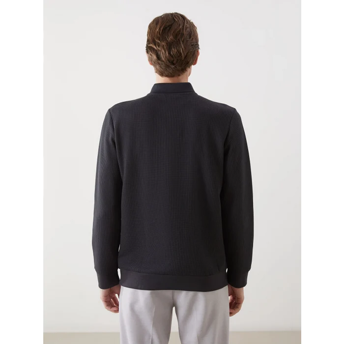 LCWAIKIKI Classic Antrasit Polo Yaka Uzun Kollu Erkek Sweatshirt